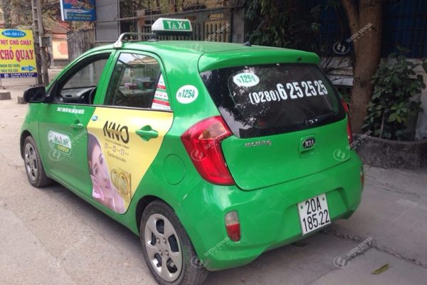 quảng cáo trên xe taxi Mai Linh tại Thái Nguyên