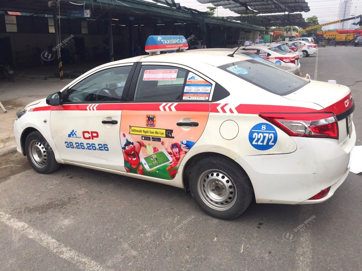 360Mobi quảng cáo trên taxi Group tại Hà Nội