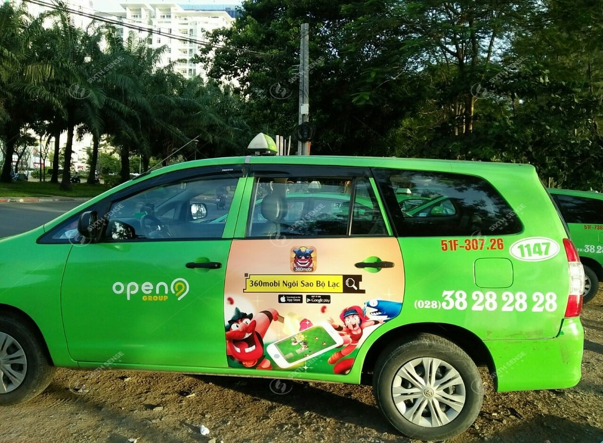 360Mobi quảng cáo trên taxi Open99 tại TPHCM