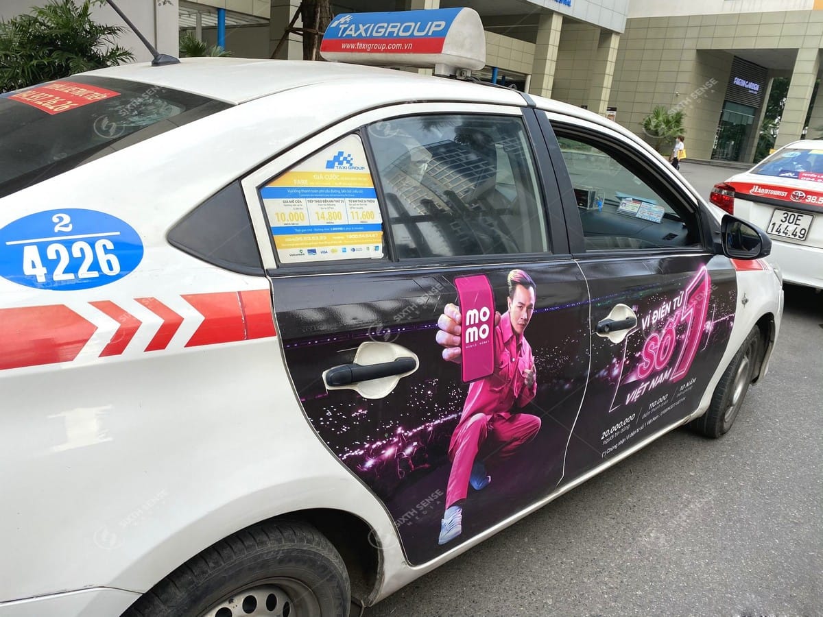 Quảng cáo taxi Group tại Hà Nội về Momo - Ví điện tử số 1