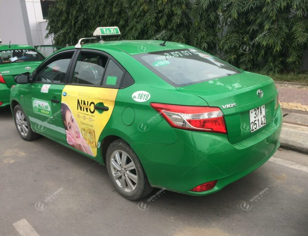 Quảng cáo trên xe taxi Mai Linh tại tỉnh Nghệ An