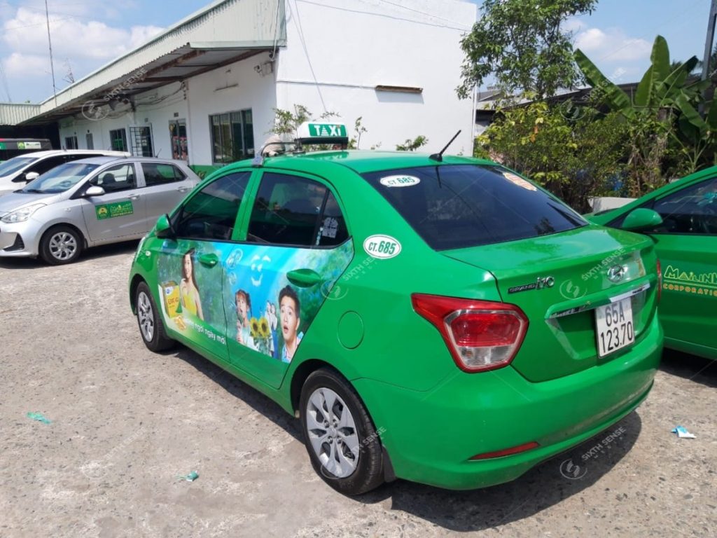 Quảng cáo trên xe taxi Mai Linh Cần Thơ