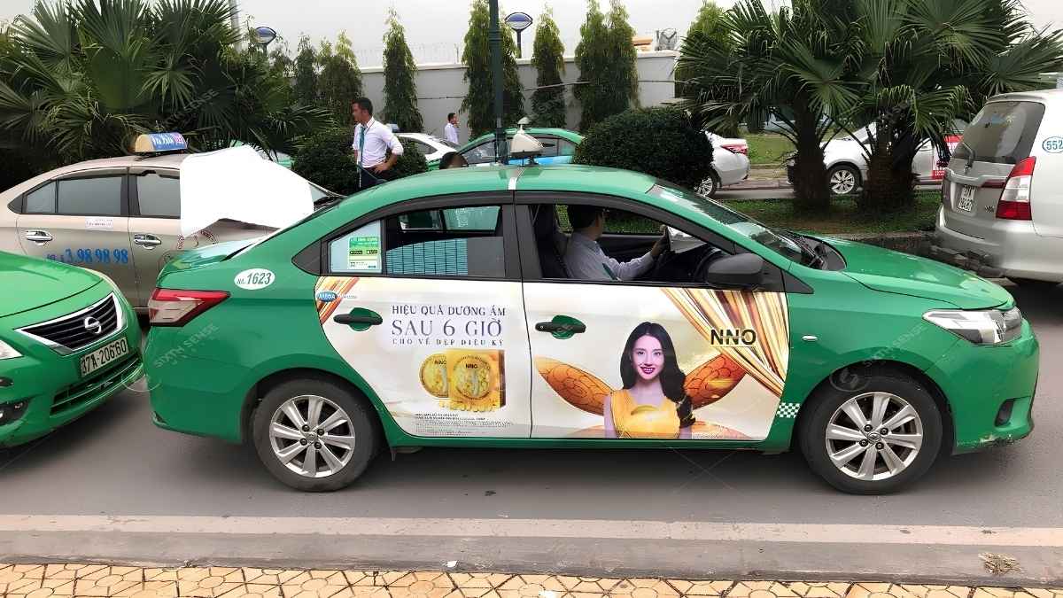 Quảng cáo trên taxi Mai Linh giúp thương hiệu tăng tần suất xuất hiện và mở rộng độ phủ tại Thái Bình (Nguồn: Dự án SSM)