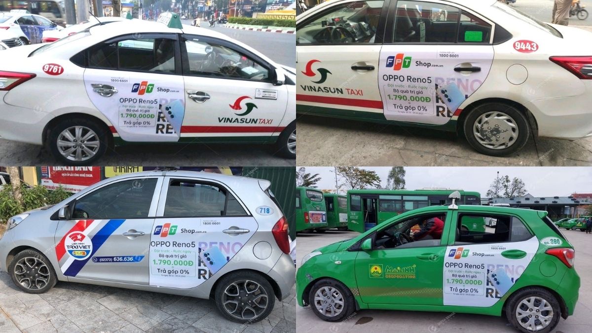 FPT Shop triển khai quảng cáo taxi tại 9 tỉnh thành để tăng độ phủ thương hiệu. (Nguồn: Dự án SSM)