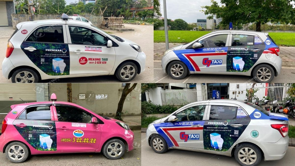 Hình ảnh lớn giúp thông điệp thương hiệu nổi bật trên thân xe taxi. (Nguồn: Dự án SSM)