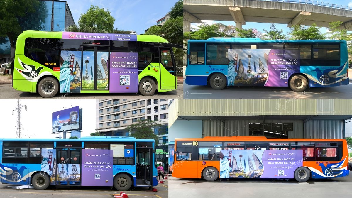 Quảng cáo xe bus giúp thương hiệu duy trì độ phủ trên các tuyến đường cố định và tiếp cận khách hàng tại khu vực mục tiêu